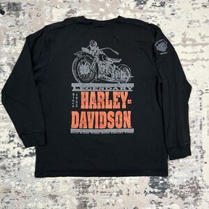 Harley-Davidson Men's Long Sleeve Heavy Black T-Shirt Size XL Motorcycle